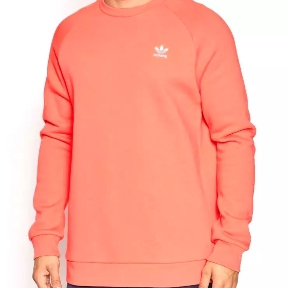 Unisex coral adidas original crewneck sweatshirt vintage size small